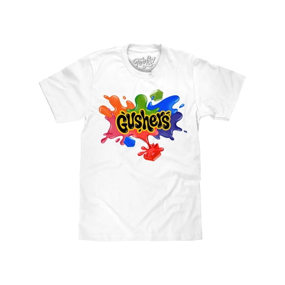 Tee Luv Gushers Candy Colorful Snack Logo T-Shirt (Men's) (L)