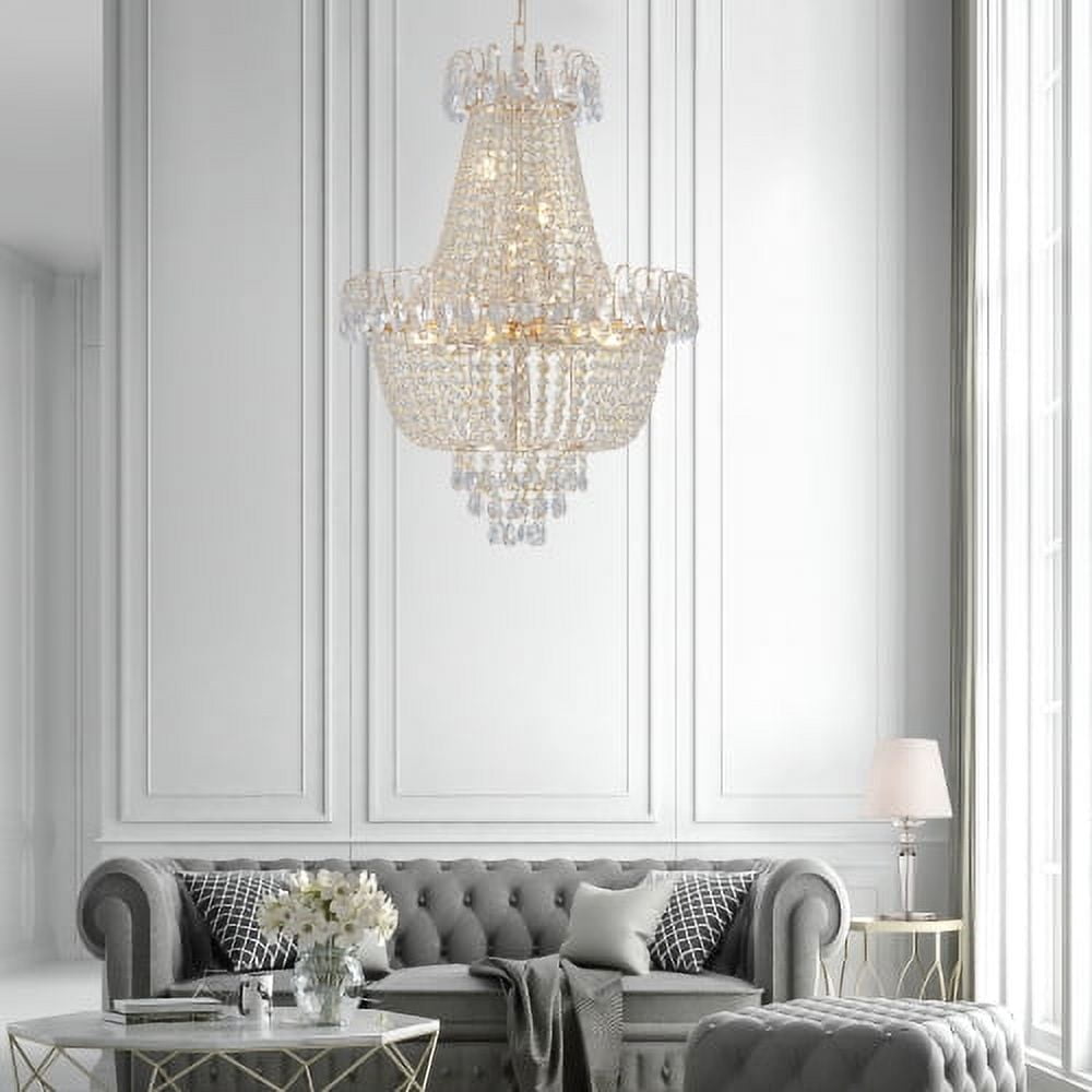 ACE-LIGHTS,21.65" Gold Crystal Chandeliers,Large Contemporary Luxury Ceiling Lighting for Living Room,Bedroom,Dining Room,Kitchen Island,Hallway(Golden)