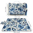 thumbnail image 2 of WYYP Blue Flower Pattern Square Outdoor Picnic Blanket for Camping, Park, Beach, Grass, Outdoor 58.3x58.3in, 2 of 6