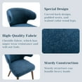 thumbnail image 2 of Dayalane Mid Century Modern Dining Chairs Set of 4, Upholstered Chenille Fabric with Curved Wingback, Solid Wood Legs for Kitchen, Dining Room, Bistro, Blue, 2 of 8