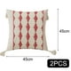 thumbnail image 2 of Fundas de almohada de 18 x 18, juego de 2, fundas de almohada de estilo rústico con borlas y textura de rayas, fundas de almohada neutras, 2 of 5