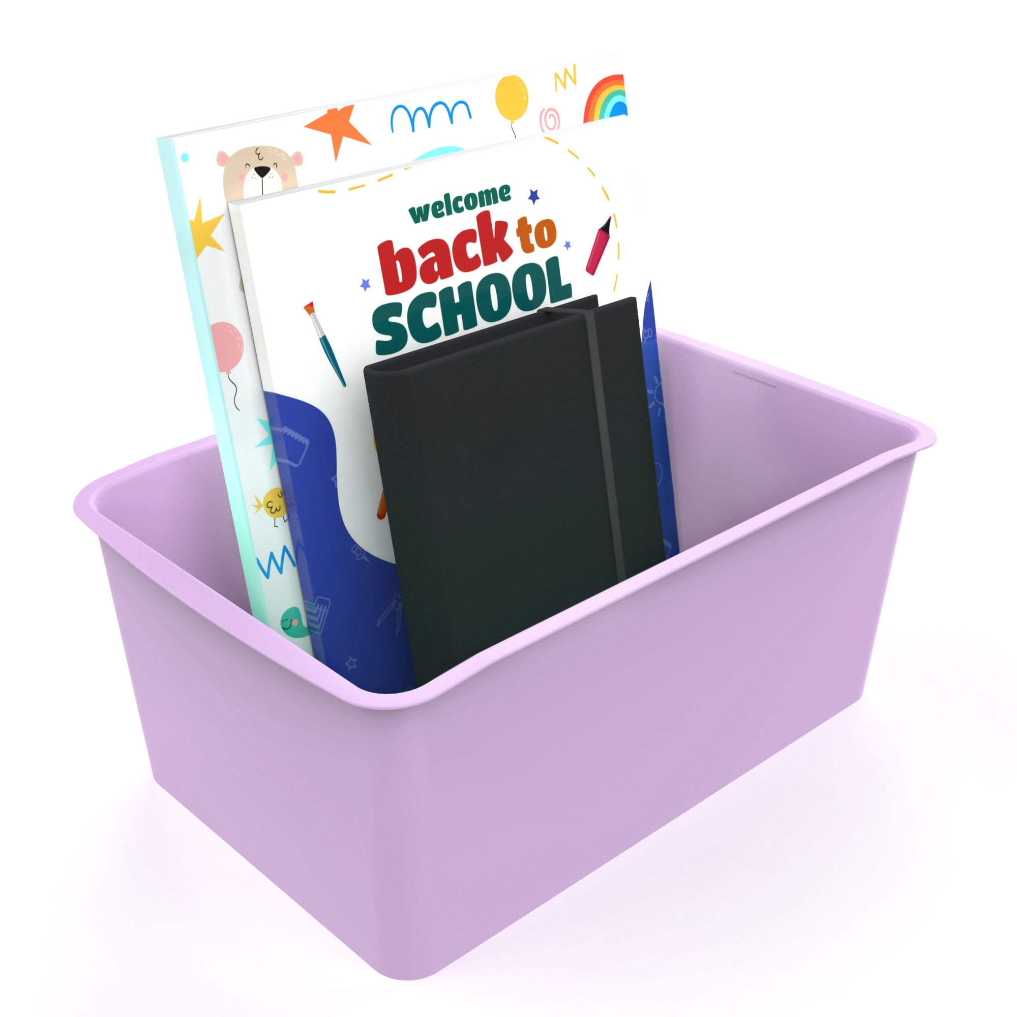 Pen+Gear Lavender Sunrise Plastic Cubby Bin 12.27 x 7.96 x 5.12 Inches