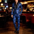 thumbnail image 2 of Men’s 2 Piece Short Set Printed Fashion Nightclub Party Casual Pants Tuxedo Ensemble Prom Outfit Set, 2 of 5