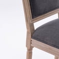 thumbnail image 4 of French Style Solid Wood Frame Antique Painting Linen Fabric Square Back Dining Chair,Set of 2,grey, 4 of 4