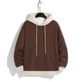 thumbnail image 2 of Lohuatrd Men Autumn Winter Casual Hoodie Sweatshirt with Drawstring Long Sleeve Cozy Stylish Pullover Sweatshirt Streetwear, 2 of 8