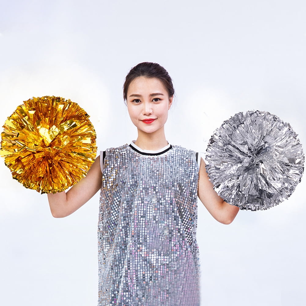 12Pcs Cheerleading Pom Poms PET Handmade Cheer Pompoms Cheering Team Dance Performances Sports Meeting Props 30CM Type 6
