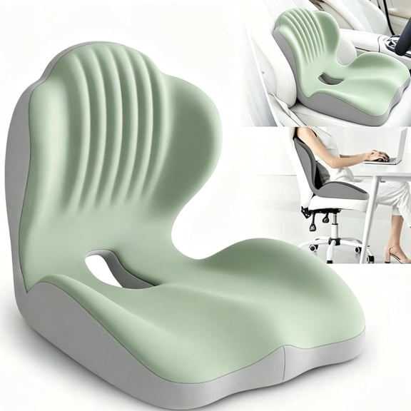 2-in-1 Seat Cushion and Backrest,Ergonomic Memory Foam Seat Cushion, Seat Cushion with Integrated Lumbar Back Support, Anti Slip with L-Shaped Integrated Design for Long Car Drives and Office