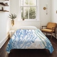 thumbnail image 4 of Ocean Botanical Small Tapestry for Bedroom Wall Hanging Tapestry, Summer Coastal Sea Blue Green Coral Ceiling Backdrop Tapestries Poster Blanket Wall Decor for Teens Room Living Room Dorm 23" x 28", 4 of 8