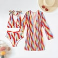 thumbnail image 4 of WILLBEST Traje de Baño Dama conjuntos de Bikini de 3 Piezas para Mujer Trajes de Baño Vintage con Estampado Floral Trajes de Baño con Cubiertas de Manga Larga, 4 of 6