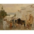 thumbnail image 2 of Jan Ciągliński 14x12 Gold Ornate Wood Frame and Double Matted Museum Art Print Titled - Street in Udaipur. from the Journey to India (1907), 2 of 4