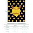 thumbnail image 6 of Softball Blanket 60"x80"Softball Fannel Fleece Plush Blanket for Couch Bed Sofa Home Decor Gifts for Boys Kids Adult Teen Sport Fans Black, 6 of 6