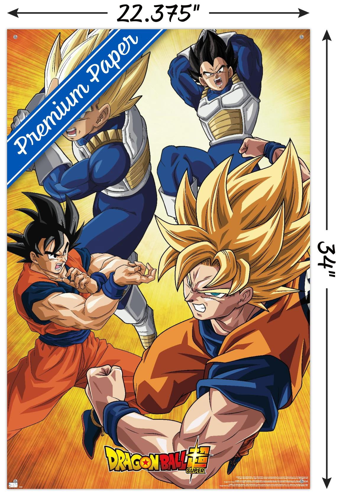 Dragon Ball Super - Orange Wall Poster with Pushpins, 22.375" x 34"