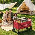 thumbnail image 3 of GVDV Collapsible Wagon Carts Foldable, 360lbs Heavy Duty Utility Folding Wagon with All-Terrain Wheels, Portable Beach, Camping, Shopping, Sports, Red, 3 of 10