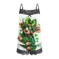 thumbnail image 4 of Pounoo Lingerie Sets for Women St Patrick's Day Clover Print Set Green Print Sleeveless Cami Set High Waist Short Set Soft Holiday Casual Outfits Gift, 4 of 5