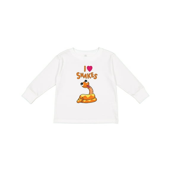 Inktastic I Love Snakes Boys or Girls Long Sleeve Toddler T-Shirt