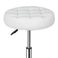 thumbnail image 3 of ZENY Big Size Adjustable Swivel Stool - Modern Round Vanity Makeup Chair, White (Metal Frame), 3 of 9