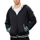 thumbnail image 1 of Sudadera con Capucha y Cremallera Completa para Hombre Sudadera con Capucha de Manga Larga de Fibra de poliéster Acolchada con cordón y 2 Bolsillos para Deportes Diarios Negro XXL, 1 of 5