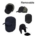 thumbnail image 3 of Gorra de piel sintética sencilla con visera y funda de esquí resistente al viento para hombre, 3 of 5