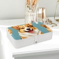 thumbnail image 6 of Corgi Portable PU Leather Earring Holder with Removable Compartment, Necklace Organizer, Display Case, and Storage Box, 6 of 6