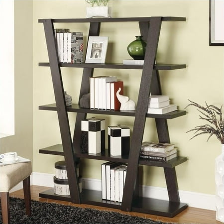 Coaster Bookshelf With 5 Open Shelves In Cappuccino Walmart Ca