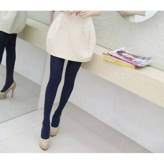 BRIGHTFUFU 1Pack Velvet Stockings with Stretchy and Smooth Material in Dark Blue for Daily Wear