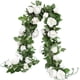 thumbnail image 1 of Nvzi 3 piezas de 6,56 pies de flores artificiales de rosa de seda para colgar en la boda, guirnaldas para decoración del hogar, exterior e interior, flores (blancas), 1 of 5