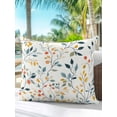 thumbnail image 6 of Outdoor Pillows Waterproof, Colorful Botanical Spring Bedding Throw Pillows with Insert for Couch Sofa Bed, Farmhouse Summer Leaves 18x18 Inch Pillowcases Decorative Camping Patio Pillow Set of 1, 6 of 8
