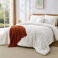 thumbnail image 2 of Regency Heights Waffle Weave Comforter Set with Throw Blanket, 5-Piece Textured Comforter for All Season, King/Cal King Lightweight Waffle Bedding Set for Bed & Sofa Couch, White/Multi Color, 2 of 11