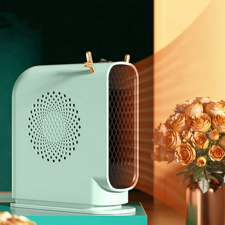 

Gaiseeis Portable Fan Heater Electric Heating 800W High Energy Oscillating P-TC Ceramic Heating Fast Heating Room Thermostat With Overheat And Tilt Protection Green