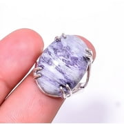 Kammererite -Kop Krom Mine Solitaire Gemstone Handmade 925 Silver Plated Ring s.9, Purple & Grey Kammererite Ring R_8024_295_120