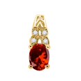 thumbnail image 2 of Mauli Jewels Engagement Necklace for Women 1.35 Carat Oval Shaped Garnet and Diamond Pendant 4-prong 10K Yellow Gold|Silver Chain, 2 of 4