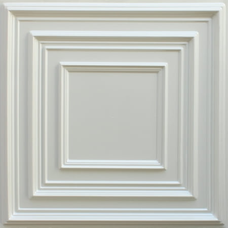 Dundee Deco's Traditional Silver Square Glue Up/Drop In Ceiling Panels, 2 ft. X 2 ft. (4 sq ft.) each, Pack of 50