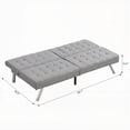thumbnail image 6 of Modern Grey Fabric Futon Sofa Bed 220cm with Stainless Legs, 6 of 12