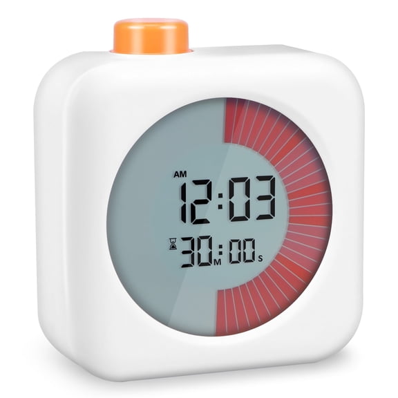 Qenwkxz Digital Visual Timer for Kids Adults 60-Minute Visual Countdown Timer LCD Screen Timer Hour Clock Alarm 3 Functions Portable