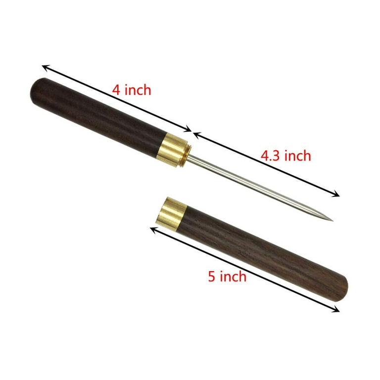 9 Stainless Steel Ice Pick with Wooden Handle and Sheath Kitchen Tool