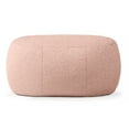 thumbnail image 4 of Jaxx Ellis Ottoman Shearling Faux-Lamb Plush Pouf for Modern Interior Design, Oval, Pink, 4 of 4