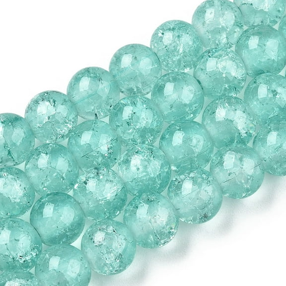 Baking Painted Glass Bead Strands Round Turquoise 8mm Hole: 1.3~1.6mm 100pcs/strand 31.4 inch