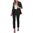 thumbnail image 4 of NMMUED Suit for Women Suits 2 Piece Set Business Casual Outfits for Women Blazer and Pants Set Women Fall Outfits for Women, Black L, 4 of 9