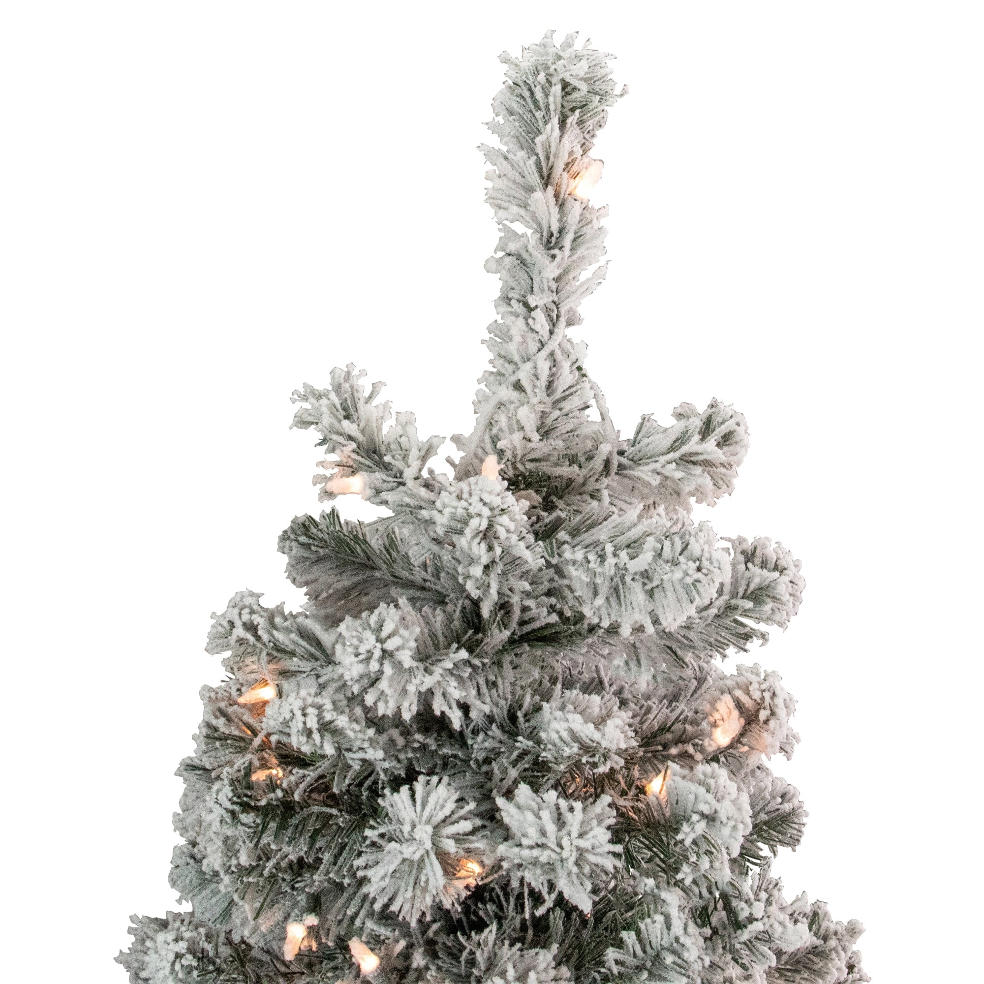 4.5' Pre-Lit Flocked Madison Pine Artificial Christmas Tree Clear