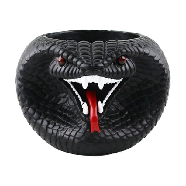 Maceta de resina con forma de serpiente para bonsái, maceta de mesa para plantas Negro