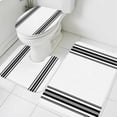 thumbnail image 3 of Black White Stripe, Bath Mat 3 Piece Bathroom Rug Set, Abstract Geometric Non Slip Bath Rug Contour Mat and Toilet Lid Cover, Absorbent Shower Mats Soft Bath Rugs and Mats Sets, 3 of 8