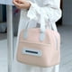 thumbnail image 5 of Bolsa de almuerzo aislada de gran capacidad | Bolsa nevera impermeable e inmanchada de poliéster beige | Almacenamiento térmico de alimentos con correa extendida | Fiambrera portátil de oficina, 5 of 5
