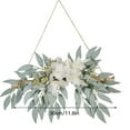 thumbnail image 3 of GQDIN Artificial Green Plant Wall Hanging Summer Welcome Sign Fake Eucalyptus Greenery Decorative Swag Floral Door Wedding Arch houseplant Delicate Hanging Flowers, 3 of 5
