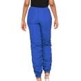 thumbnail image 3 of A2Y Women's Solid Sporty Style Ruched Adjustable Drawstring Jogger Pants Royal Blue M, 3 of 3
