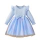 thumbnail image 1 of Vestido de cuello redondo y manga larga para niñas Vestido de cuello redondo y manga larga para niñas Falda de malla elegante Vestido de princesa elegante para niñas pequeñas Vestido de poliéster para, 1 of 7