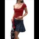 thumbnail image 3 of Camisetas de Corta con Cuello Cuadrado para Mujer, Sin Espalda, Ajustadas, Y2K Rojo L, 3 of 7