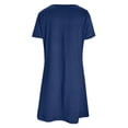 thumbnail image 5 of JIAYUE Women's Dress Short Sleeve Above Knee Casual Vacation Round Neck Solid Color For Travel With Leggings Comfortable Breathable Loose Fit Versatile Female Dresses, 5 of 5