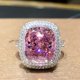 thumbnail image 1 of Anillo chapado en rosa de talla princesa con circonita cúbica blanca AAA, anillo de diamante completo con circonita cúbica, anillo de compromiso de eternidad, tamaño (7), 1 of 5