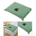 thumbnail image 4 of Dalazy Housse Confortable en Coton pour Demi-Table de SPA, Salon de Beauté, Serviette pour le Visage avec Trou, Vert Foncé 50x70cm 1 Ensemble, 4 of 6