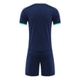 thumbnail image 2 of Fldy Kids Boys Soccer Jersey Girls Football Team Uniform Short Sleeve T Shirts and Shorts Outfits Navy Blue 3XS, 2 of 7